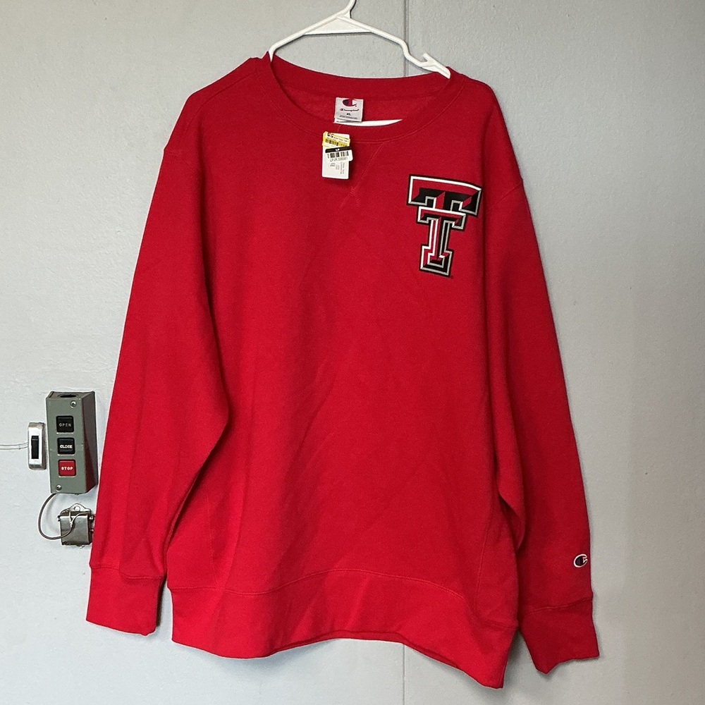 Champion Red Texas Tech Crewneck Sweatshirt